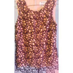 Neiman Marcus Women's Top Lela‎ Rose Floral Silk Blend Sleeveless XS